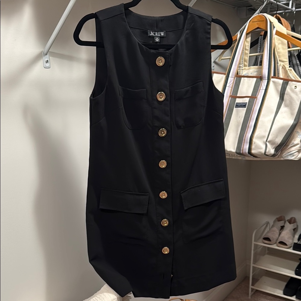 J. Crew Black and Gold Sheath Jackie Dress XS
